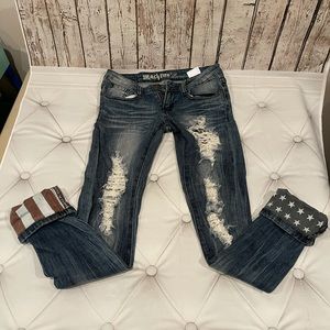 Rare!! Patriotic American flag jeans 4th of July 🇺🇲🇺🇲🇺🇸